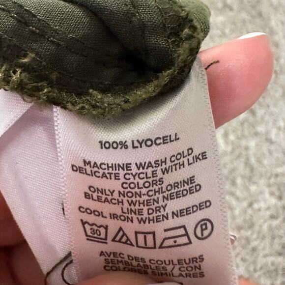 LOFT Women's Button Front Detail Skirt Size L In Green - Picture 7 of 8